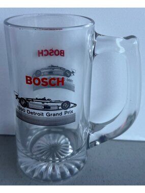 VINTAGE Collectible Bosch 1990 Detroit Grand Prix 12 oz. Beer Mug w/Handle